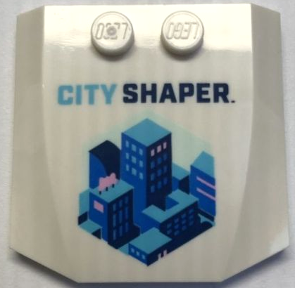Wedge 4 x 4 x 2/3 Triple Curved with 'CITY SHAPER' and Buildings Pattern