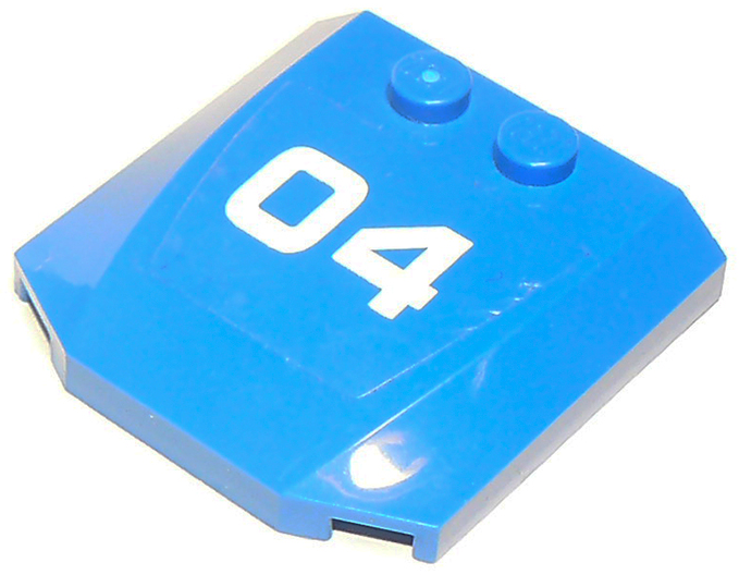 Wedge 4 x 4 x 2/3 Triple Curved with White '04' Pattern (Sticker) - Set 60174