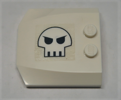 Wedge 4 x 4 x 2/3 Triple Curved with Skull Pattern Model Left Side (Sticker) - Set 10192