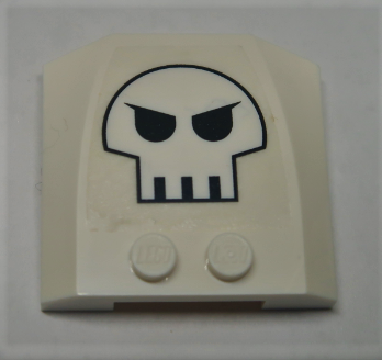 Wedge 4 x 4 x 2/3 Triple Curved with Skull Pattern (Sticker) - Set 10192