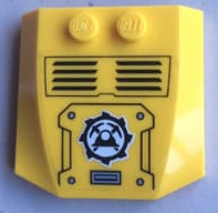 Wedge 4 x 4 x 2/3 Triple Curved with Mining Logo and Air Vents Pattern (Sticker) - Set 60188