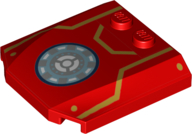 Wedge 4 x 4 x 2/3 Triple Curved with Arc Reactor and Gold Stripes Pattern