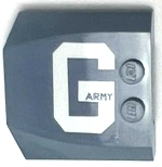 Wedge 4 x 4 x 2/3 Triple Curved with 'ARMY' in White Letter G Pattern Model Left Side (Sticker) - Set 70656