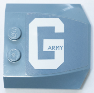 Wedge 4 x 4 x 2/3 Triple Curved with 'ARMY' in White Letter G Pattern Model Right Side (Sticker) - Set 70656