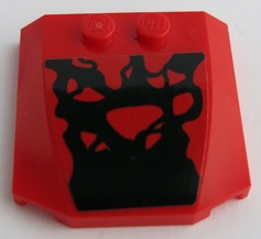 Wedge 4 x 4 x 2/3 Triple Curved with Black Tendrils Pattern (Sticker) - Set 76199