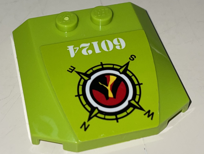 Wedge 4 x 4 x 2/3 Triple Curved with Volcano Explorers Logo Compass Rose, White '60124' Pattern (Sticker) - Set 60124