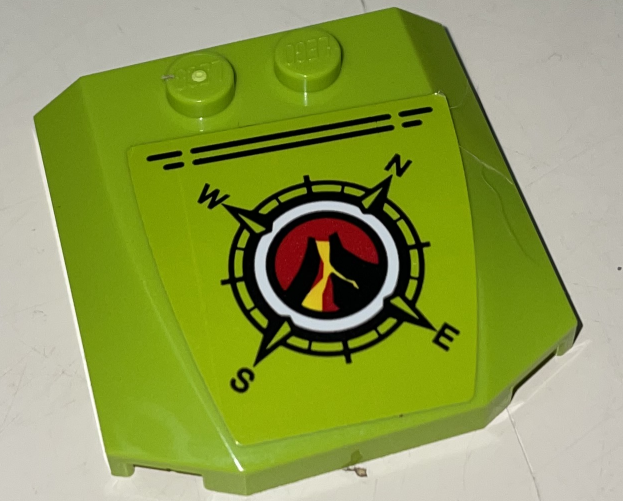 Wedge 4 x 4 x 2/3 Triple Curved with Volcano Explorers Logo Compass Rose, Black Lines Pattern (Sticker) - Set 60124