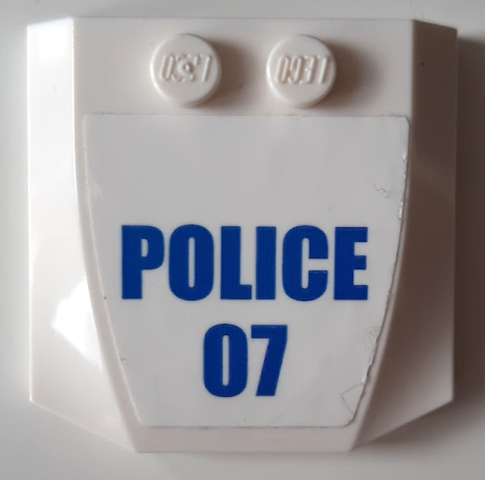 Wedge 4 x 4 x 2/3 Triple Curved with Blue 'POLICE' and '07' Pattern (Sticker) - Set 60143