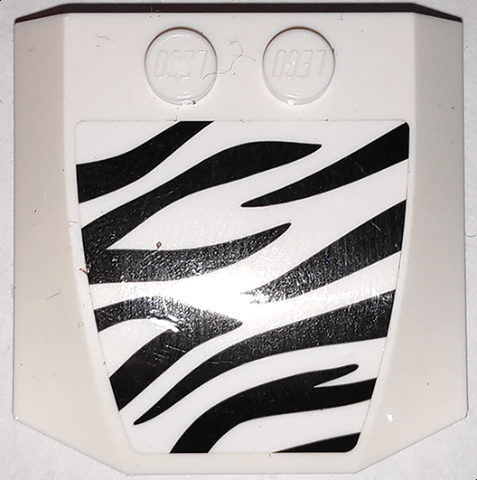 Wedge 4 x 4 x 2/3 Triple Curved with Black Zebra Stripes Camouflage Pattern (Sticker) - Set 60267