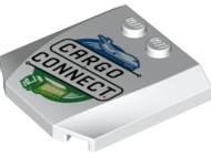 Wedge 4 x 4 x 2/3 Triple Curved with 'CARGO CONNECT', Airplane, and Truck Pattern