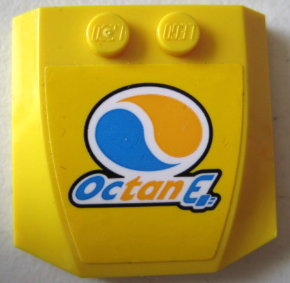 Wedge 4 x 4 x 2/3 Triple Curved with Octan Logo and 'Octan E' Pattern (Sticker) - Set 60256