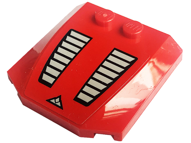 Wedge 4 x 4 x 2/3 Triple Curved with Black and Light Bluish Gray Grilles and Vehicle Logo Pattern (Sticker) - Set 60282