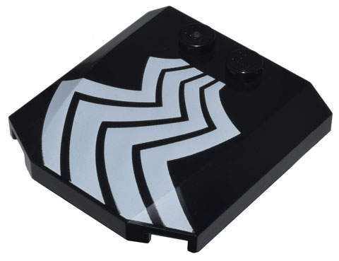 Wedge 4 x 4 x 2/3 Triple Curved with White Zigzag Lines Pattern Side B