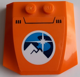 Wedge 4 x 4 x 2/3 Triple Curved with Dark Blue, Dark Azure and White Arctic Explorers Logo, Line and Air Vents Pattern (Sticker) - Set 60196