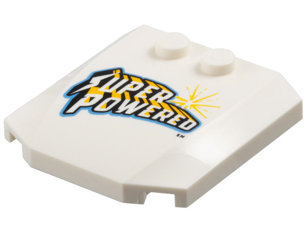 Wedge 4 x 4 x 2/3 Triple Curved with 'SUPERPOWERED' and Starburst Pattern