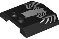 Wedge 4 x 4 x 2/3 Triple Curved with White Spider Wide Abdomen Pattern