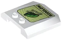 Wedge 4 x 4 x 2/3 Triple Curved with Dark Green Leaf and Black 'BIOGLOW' on Yellowish Green Background Pattern