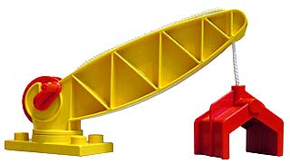 Duplo Crane Base with Arm and Red Winch, Large Claw, and Crank