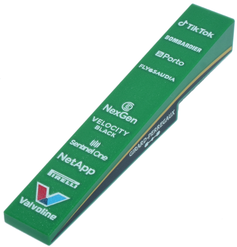 Slope 10 6 x 1 with 'GIRARD-PERREGAUX', 'Valvoline', 'TikTok', 'BOMBARDIER', 'Porto', 'FLY-SAUDIA', 'NexGen', 'VELOCITY BLACK', 'Sentinel One' 'NetApp' and 'PIRELLI' Logos Pattern