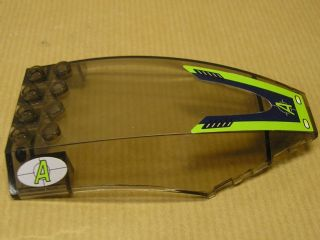 Windscreen 10 x 6 x 2 Curved with Dark Blue and Lime Border and Agents Logo Pattern (Sticker) - Set 8633