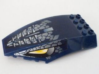 Windscreen 10 x 6 x 2 Curved with Scales and Yellow Snake Eyes Pattern on Both Sides (Stickers) - Set 8769