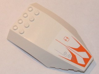 Windscreen 10 x 6 x 2 Curved with Orange Pattern (Sticker) - Set 7649