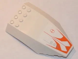 Windscreen 10 x 6 x 2 Curved with Orange Pattern (Sticker) - Set 7649