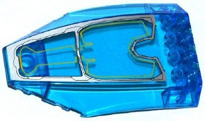 Windscreen 10 x 6 x 2 Curved with Silver and Yellow Avengers Quinjet Pattern (Sticker) - Set 76032