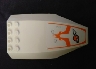 Windscreen 10 x 6 x 2 Curved with Orange Modified Classic Space Logo and Trim (Hypersonic Operations Aircraft) Pattern (Sticker) - Set 7644