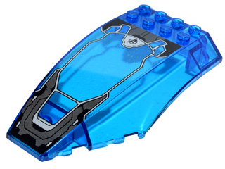 Windscreen 10 x 6 x 2 Curved with Black and Gray Quinjet and Avengers Logo Pattern (Sticker) - Set 76051