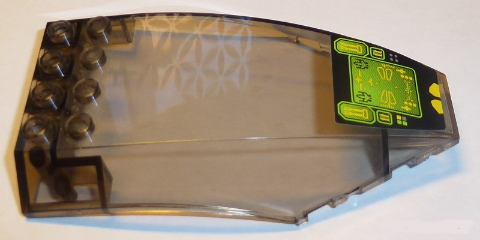 Windscreen 10 x 6 x 2 Curved with Lime Cockpit Screen Pattern (Sticker) - Set 8108