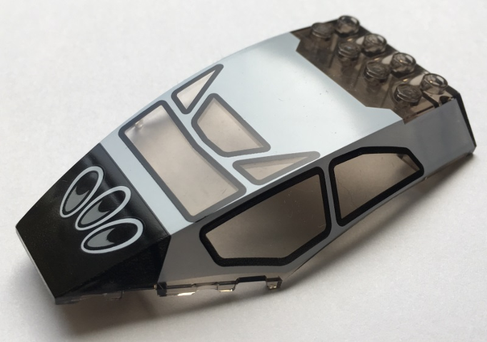 Windscreen 10 x 6 x 2 Curved with White Frame and Air Intake Pattern