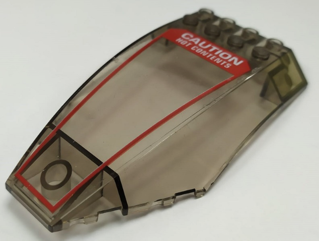 Windscreen 10 x 6 x 2 Curved with White 'CAUTION HOT CONTENTS' and Red Frame Pattern (Sticker) - Set 70908