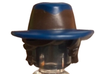 Minifigure, Hair Combo, Hair with Hat, Tousled Hair, Dark Blue Hat Pattern