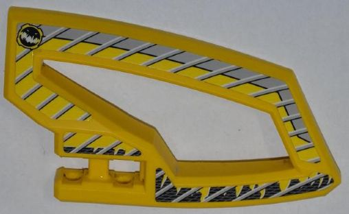 Technic, Panel RC Car Panel Flexible Right with Dirt Crusher Logo and Gray Stripes on Yellow and Black Background Pattern (Stickers) - Set 8369-1
