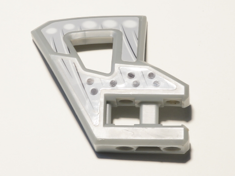 Technic, Panel RC Car Flexible Bumper Right with Black and White Lines, White Circles and Holes Pattern (Stickers) - Set 8369