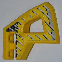 Technic, Panel RC Car Flexible Bumper Right with Gray Stripes on Yellow and Black Background Pattern (Stickers) - Set 8369-1