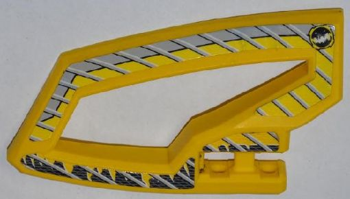 Technic, Panel RC Car Panel Flexible Left with Dirt Crusher Logo and Gray Stripes on Yellow and Black Background Pattern (Stickers) - Set 8369-1
