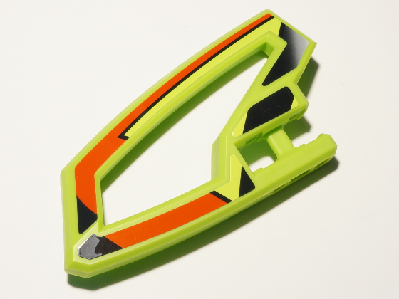 Technic, Panel RC Car Panel Flexible Left with Red and Black Stripes on Lime Background Pattern (Stickers) - Set 8675