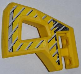 Technic, Panel RC Car Flexible Bumper Left with Gray Stripes on Yellow and Black Background Pattern (Stickers) - Set 8369-1