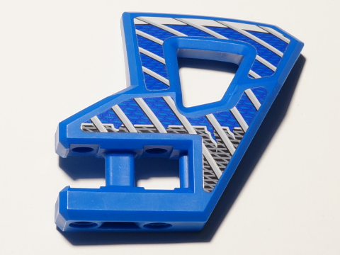 Technic, Panel RC Car Flexible Bumper Left with Gray Stripes on Blue and Black Background Pattern (Stickers) - Set 8369-2