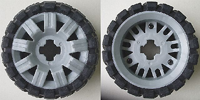 Wheel 60 x 34 with Black Tire 81 x 40 Balloon Offset Tread