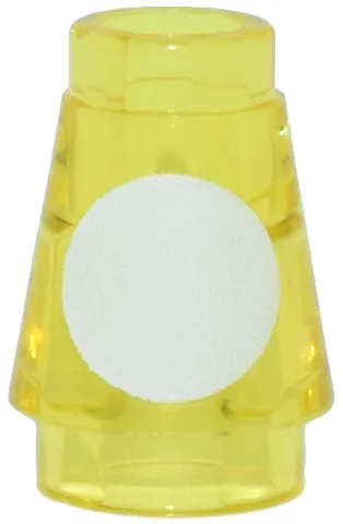 Cone 1 x 1 with Top Groove with White Circle Pattern