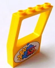 Fabuland Window 2 x 4 x 5 with Square Top with Plane, Clouds and Sun Pattern (Sticker) - Set 3671