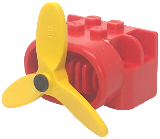 Fabuland Airplane Motor / Engine Block, Small Pin Hole with Pin and Yellow Propeller