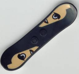 Minifigure, Utensil Snowboard, White Bottom with Light Nougat Partial Minifigure Heads Pattern