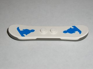 Minifigure, Utensil Snowboard, Dark Gray Bottom with Blue Snowboarding Minifigures Pattern