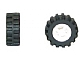Wheel 8mm D. x 6mm with Black Tire 15mm D. x 6mm Offset Tread Small - Band Around Center of Tread (4624 / 87414)
