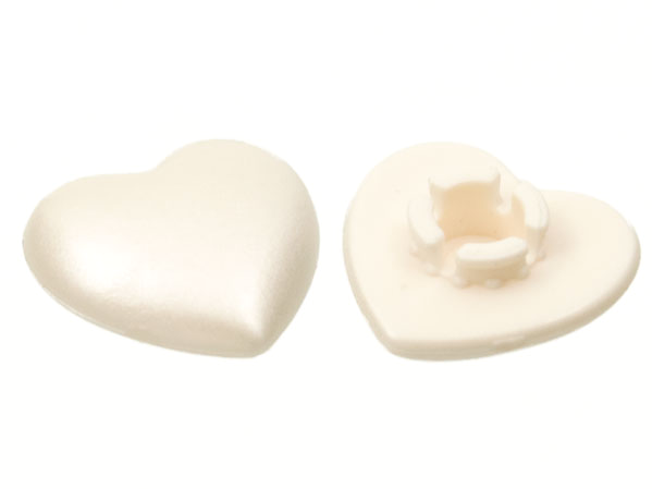 Clikits, Icon Heart 2 x 2 Small with Pin, Polished with Pearl White Coating Pattern