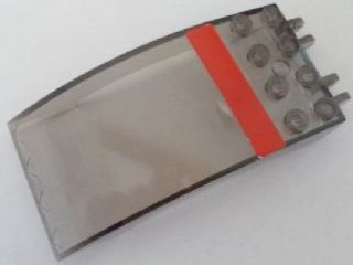 Windscreen 8 x 4 x 2 Curved with Locking Dual 2 Fingers with Red Stripe Pattern (Sticker) - Set 8652